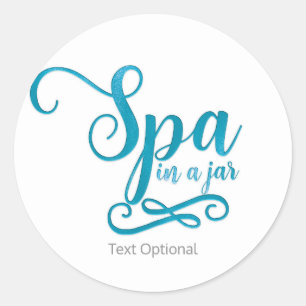 SPA in einem Glas Teal Personalisiertes Benutzerde Runder Aufkleber