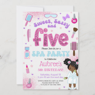 SPA, invitation d'anniversaire 5 ans pour fille, 5