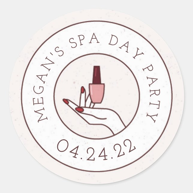 Spa Jour Anniversaire Fête Sticker rond Enveloppe  (Devant)
