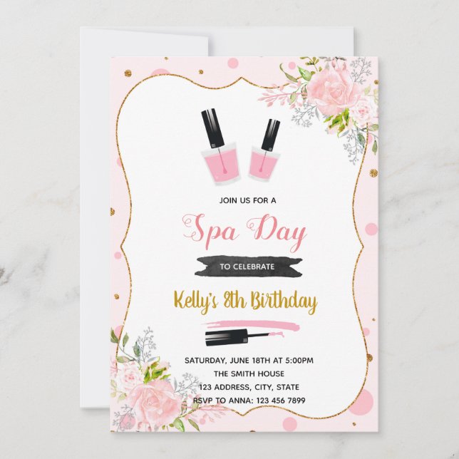 Spa jour anniversaire invitation (Devant)