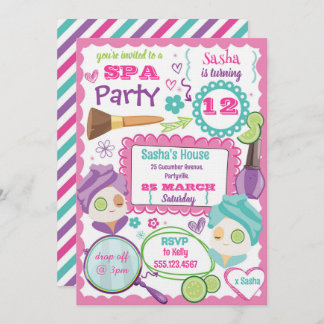 Spa Party Birthday Invitation