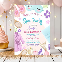 Spa Party Birthday Invitation, Spa Girl Einladung