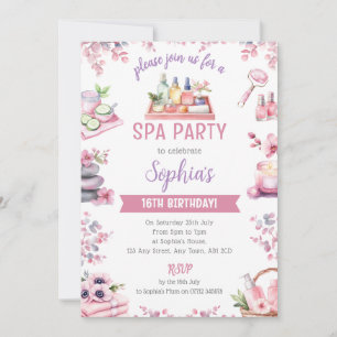Spa-Party-Einladung - Kirschblüten-Verwöhnparty Einladung