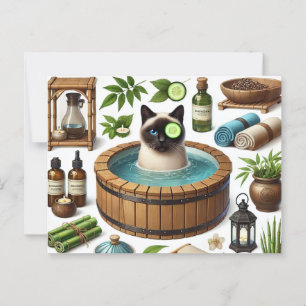 Spa-Party für Siamese-Katzenliebhaber Postkarte