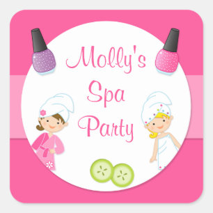 Spa-Party-Geschenk-Aufkleber Quadratischer Aufkleber