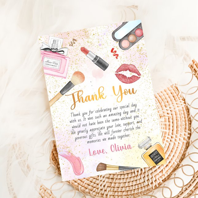 Spa Party Glam Girl Maquillage Anniversaire Carte  (Créateur téléchargé)
