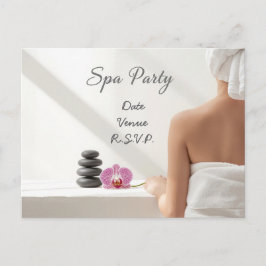 Spa-Party Minimal Wellness-Design Postkarte