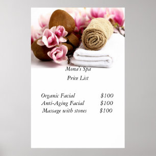 Spa-Preisliste Poster
