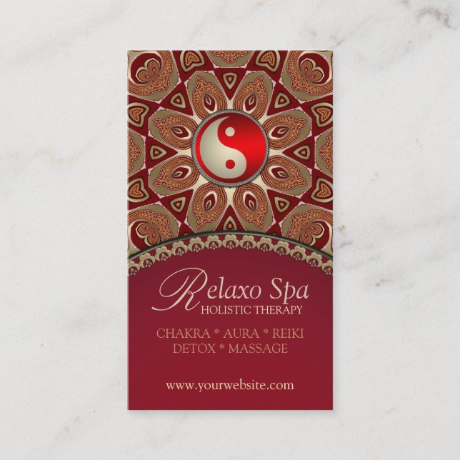 Spa Relaxo YinYang Cartes de visite du Nouvel Âge (Devant)