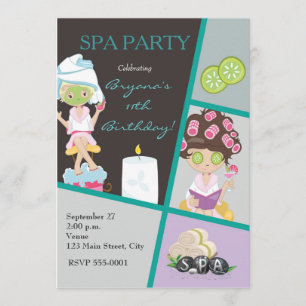Spa-Schönheitssalon-Make-up-Party-Einladung Einladung