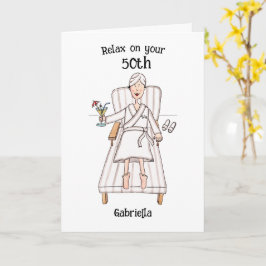 Spa-Tag-Dame-Alter-Geburtstag Karte