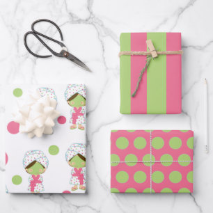 Spa-Tag Schönes Mädchen Verpackungspapier-Set Geschenkpapier Set
