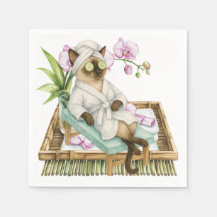 Spa-Thema für Siamese-Katzenliebhaber Serviette