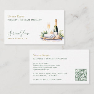 Spa-Wellness-Salon-Yoga-Massage-Elegant-Grün-Gold Visitenkarte