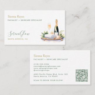 Spa-Wellness-Salon-Yoga-Massage-Elegant-Grün-Gold Visitenkarte