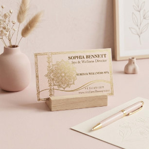 Spa-Wellnessdirektor   Faux Gold Luxus Blassrosa Visitenkarte