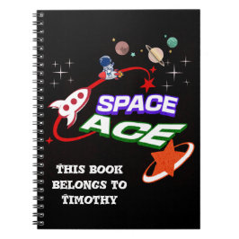 Space Ace | Planeten | Sterne | Rakete | bearbeitb Notizblock