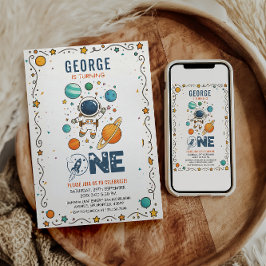 Space Adventure 1st birthday | Outer Space  Einladung