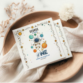 Space Adventure 1st Birthday | Outer Space Party Serviette