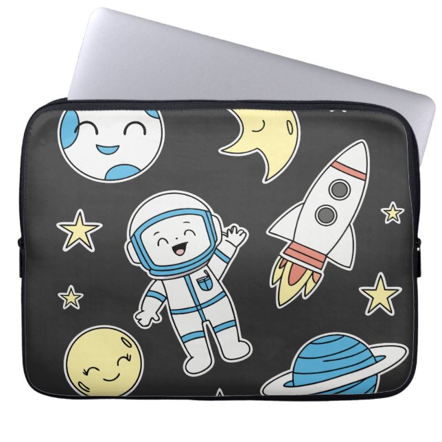 Space Adventure Cartoon - Notebook-Sleeve-Design Laptopschutzhülle (Vorderseite)