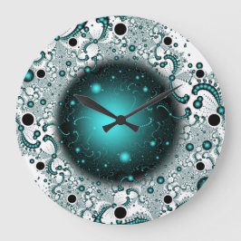 Space Adventure Fractal Art Große Wanduhr