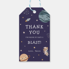 Space Adventure Playful Kids Birthday Party Geschenkanhänger