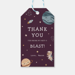 Space Adventure Playful Kids Birthday Party Geschenkanhänger