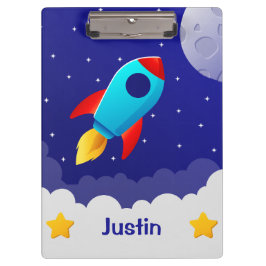 Space Adventure Rocket Clipboards Design Klemmbrett