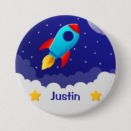 Space Adventure Rocket Design Button