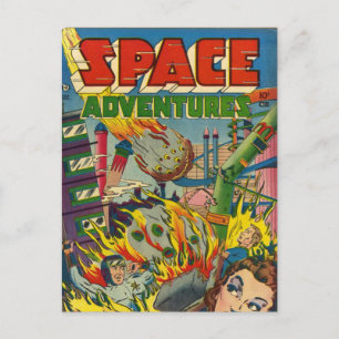 Space Adventurers Comic Book Postkarte