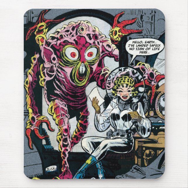 Space Adventures #12 Funny 50er Retro Sci Fi Comic Mousepad (Vorne)