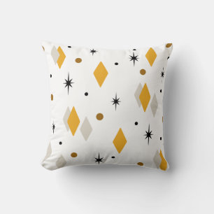 Space Age Diamonds Orange White Kissen