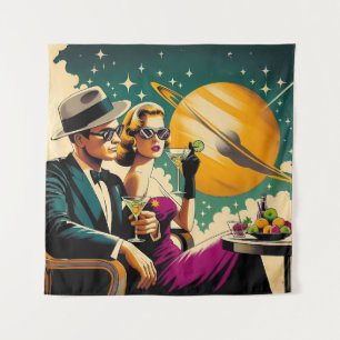 Space Age Las Vegas Martini Gangster-Party Wandteppich