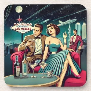 Space Age Las Vegas Martini-Party Getränkeuntersetzer