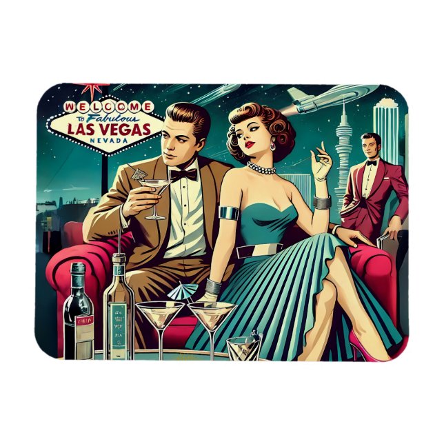 Space Age Las Vegas Martini-Party Magnet (Horizontal)
