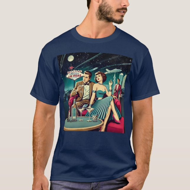 Space Age Las Vegas Martini Party T-Shirt (Vorderseite)