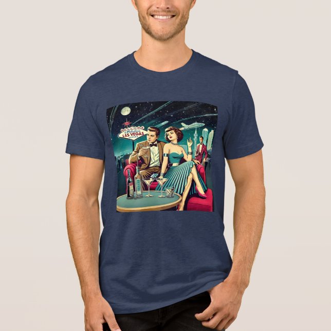 Space Age Las Vegas Martini Party Tri-Blend Shirt (Vorderseite)