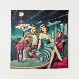 Space Age Las Vegas Martini-Party Wandteppich