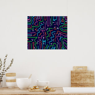 Space Age Maze Abstrakt Print Poster