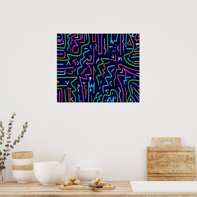 Space Age Maze Abstrakt Print Poster (Küche)