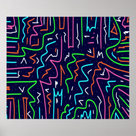 Space Age Maze Abstrakt Print Poster