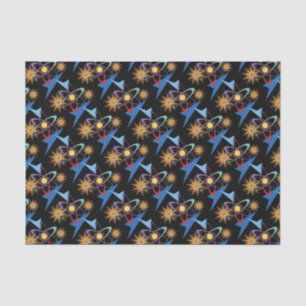 Space Age Retro mehrfarbiges Muster Seidenpapier