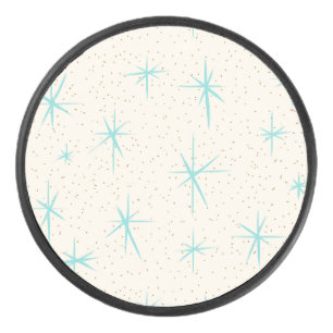 Space Age Türkis Sternenexplosionen Cribbage Board Eishockey Puck