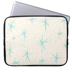 Space Age Türkis Sternenexplosionen Laptop-Hülle Laptopschutzhülle