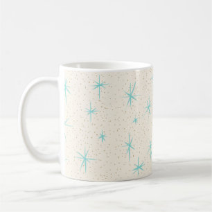 Space Age Türkis Sternenexplosionen Tasse