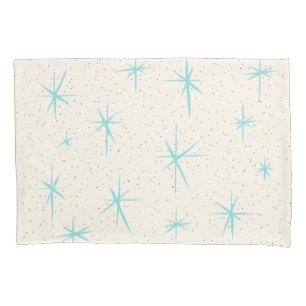 Space Age Türkis Sternexplosionen Pillowcase Kissenbezug