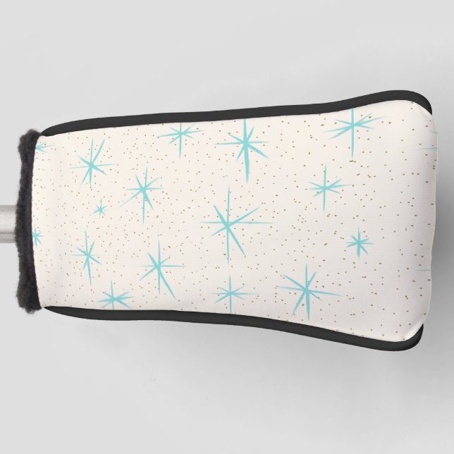 Space Age Turquoise Sternexplosionen Putter Cover Golf Headcover (Vorderseite)