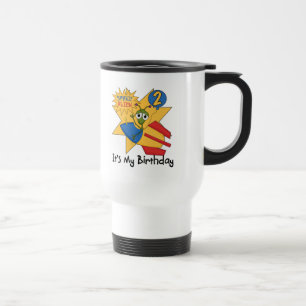 Space Alien 2. Geburtstag T - Shirt und Geschenke Reisebecher