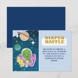 Space Alien Baby Duwer Diaper Raffle Begleitkarte