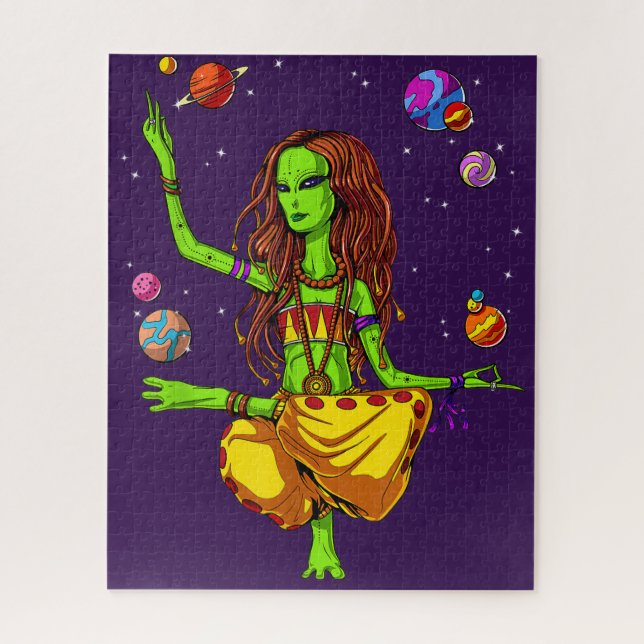 Space Alien Hippie Yoga Zen Meditation Psychedelic (Vertikal)